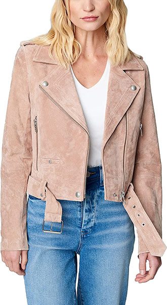 Summer jackets - BLANKNYC Cropped Suede Leather Motorcycle Jacket | 40plusstyle.com