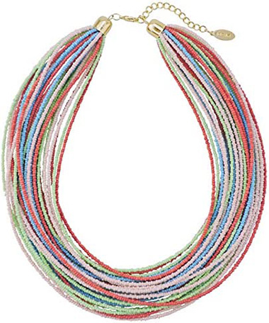 Bocar Multi Layer Seed Beads Necklace | 40plusstyle.com