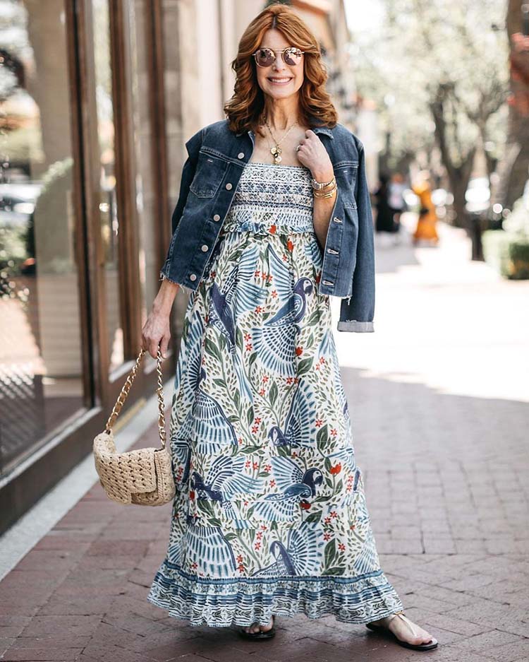 Maxi dress with denim jacket ❤️ || denim jacket outfit ideas 2020|| Maxi  dress outfit ideas 2020 - YouTube