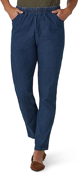 Best pants to hide your belly - Chic Classic Collection Elastic Waist Pull-On Jeans | 40plusstyle.com