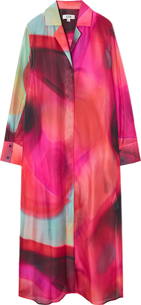 Dresses for women over 50 - COS Printed Maxi Shirt Dress | 40plusstyle.com