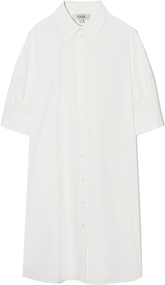 COS Gathered-Sleeve Shirtdress | 40plusstyle.com