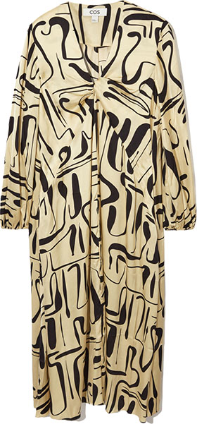 COS Print Satin Midi Dress | 40plusstyle.com