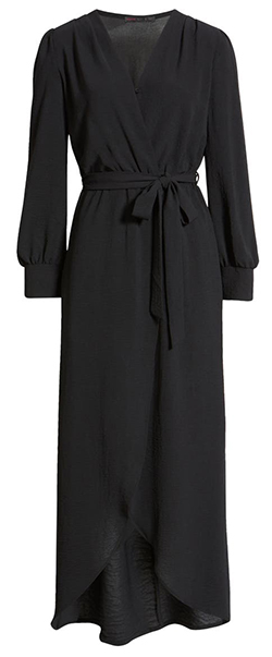 Fraiche by J Wrap Front Long Sleeve Dress | 40plusstyle.com