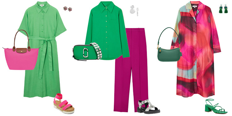 Green and pink outfits | 40plusstyle.com