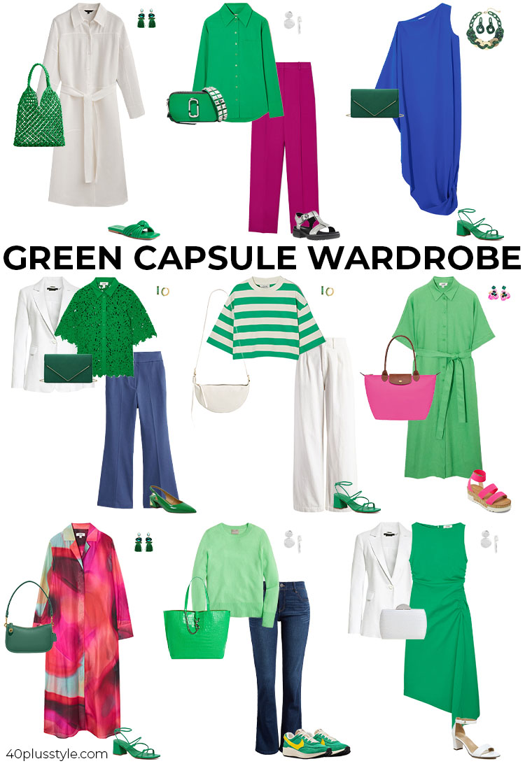 A green capsule wardrobe | 40plusstyle.com