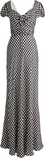 J.Crew Collection Tie-Neck Gingham Maxi Dress | 40plusstyle.com