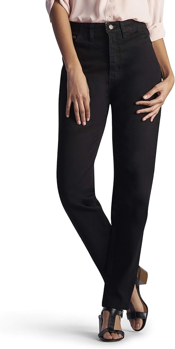 Best pants to hide your belly - Lee Relaxed Fit Side Elastic Tapered Leg Jean | 40plusstyle.com