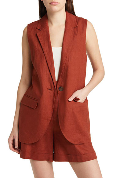 Madewell The Larsen Linen Vest | 40plusstyle.com