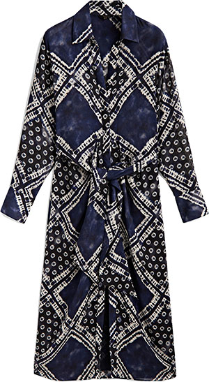 Massimo Dutti Knot Printed Dress | 40plusstyle.com