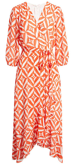 Sam Edelman Geo Print Faux Wrap Dress | 40plusstyle.com