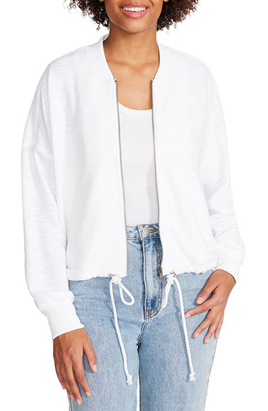 Womens jackets for summer - Steve Madden Yves Bomber Jacket | 40plusstyle.com