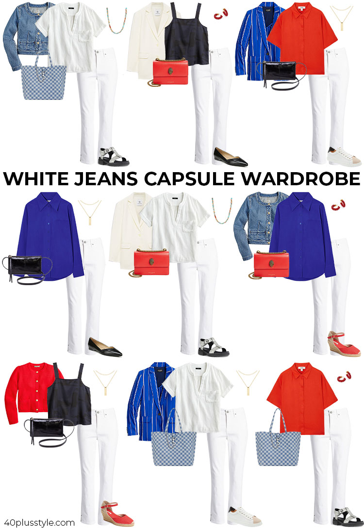 A white jeans capsule wardrobe | 40plusstyle.com