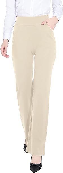 Best pants to hide your belly - ZTN Tummy Control Pull-On Dress Pants | 40plusstyle.com