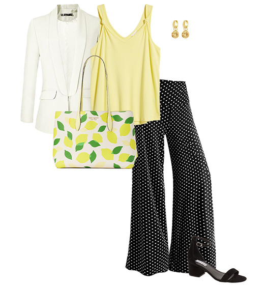 How to mix prints - Polka dot pants outfit | 40plusstyle.com