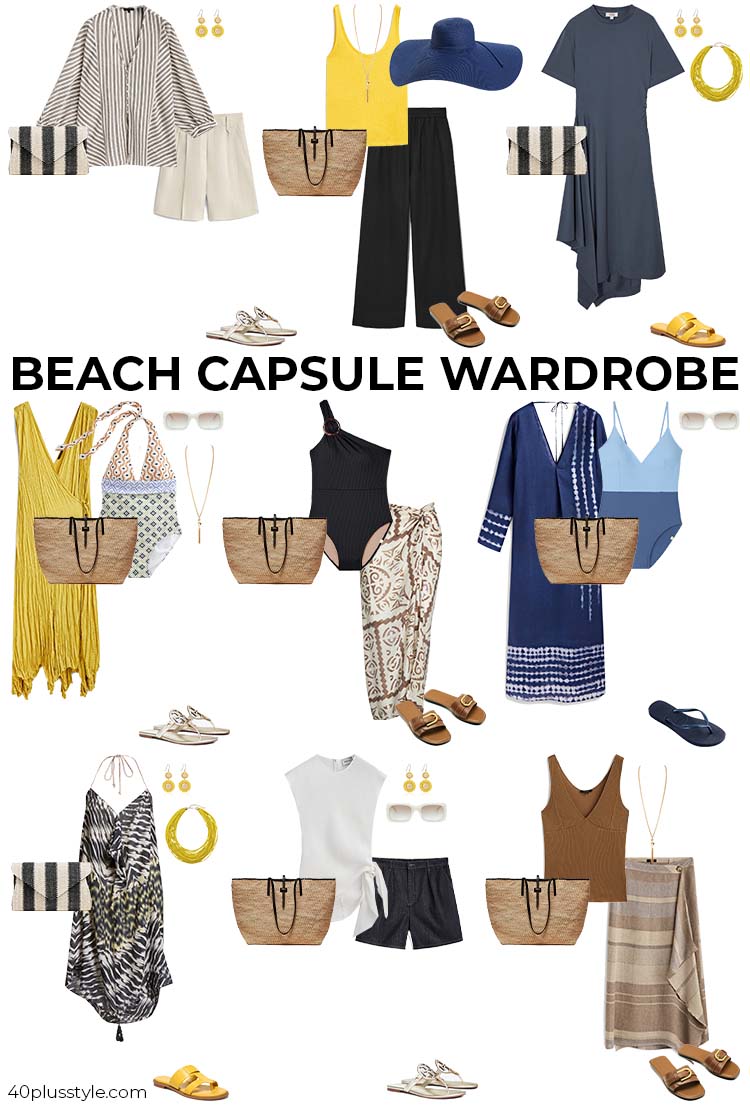 Conjuntos de praia para mulher - Guarda-roupa cápsula de praia |  40plusstyle.com