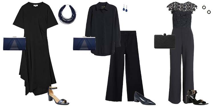 Navy and black outfit ideas | 40plusstyle.com