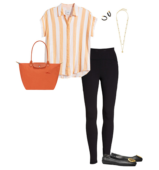 Orange and black outfit | 40plusstyle.com