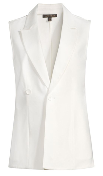 White jackets for women - CAPSULE 121 The Elphis Gilette Blazer Vest | 40plusstyle.com