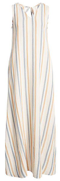 Caslon Sleeveless Tie Back Cotton Maxi Dress | 40plusstyle.com