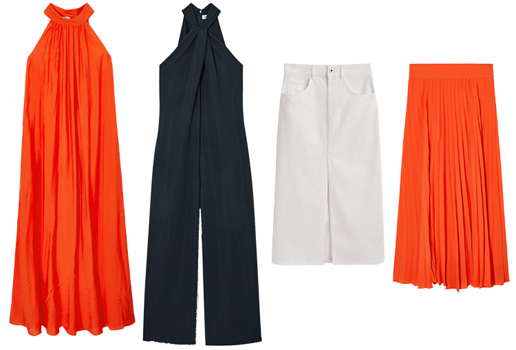 Dresses, jumpsuits and skirts for inverted triangle | 40plusstyle.com