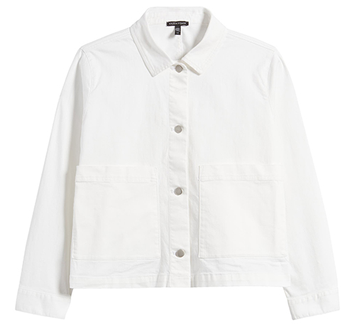 White jackets for women - Eileen Fisher Denim Jacket | 40plusstyle.com