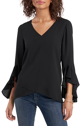 Vince Camuto Flutter Sleeve Tunic | 40plusstyle.com