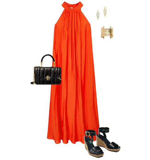Halterneck dress outfit | 40plusstyle.com