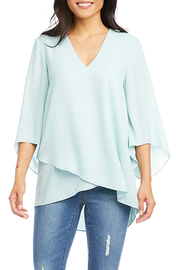 Karen Kane Asymmetrical Crepe Top | 40plusstyle.com