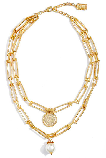 Karine Sultan Layered Pendant Necklace | 40plusstyle.com