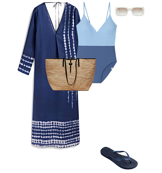 Womens beach outfits - Bathing suit and cover up | 40plusstyle.com