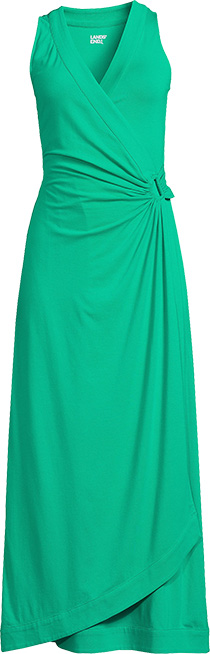Lands' End Cotton Modal Surplice Maxi Dress | 40plusstyle.com
