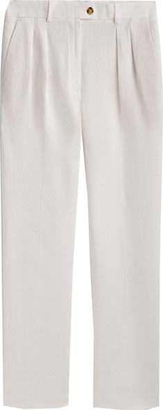 Massimo Dutti Linen Double Darted Suit Trousers | 40plusstyle.com