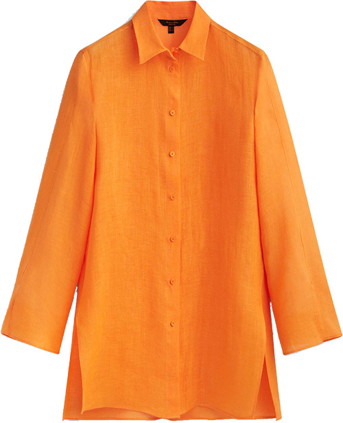 Massimo Dutti Oversize Linen Shirt | 40plusstyle.com