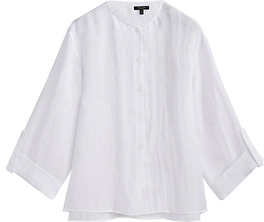 Massimo Dutti Wide Sleeves Linen Shirt | 40plusstyle.com