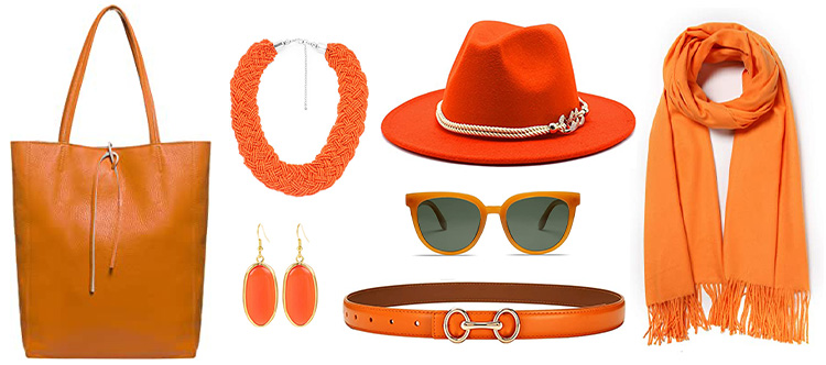 Stylish orange accessories | 40plusstyle.com