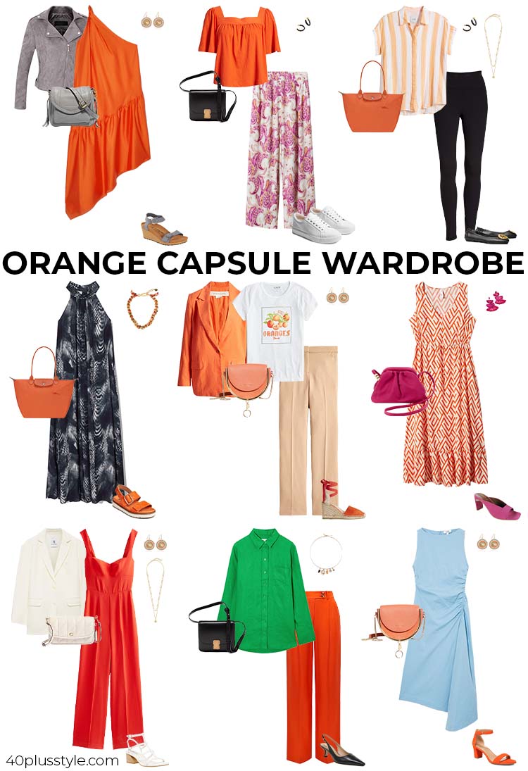 Orange capsule wardrobe | 40plusstyle.com