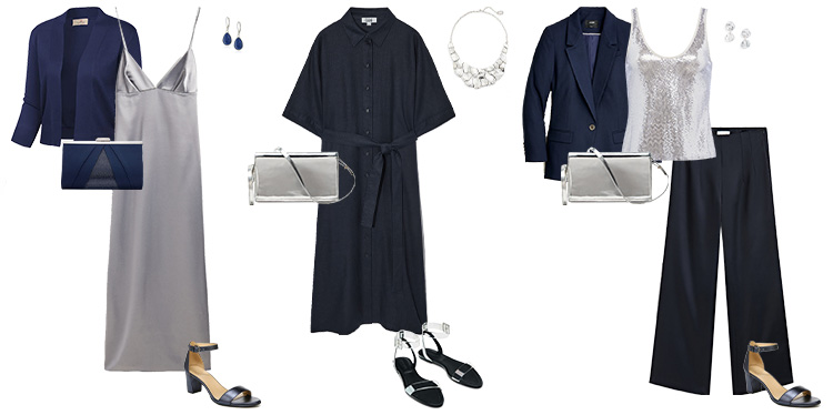 Navy and silver outfit ideas | 40plusstyle.com