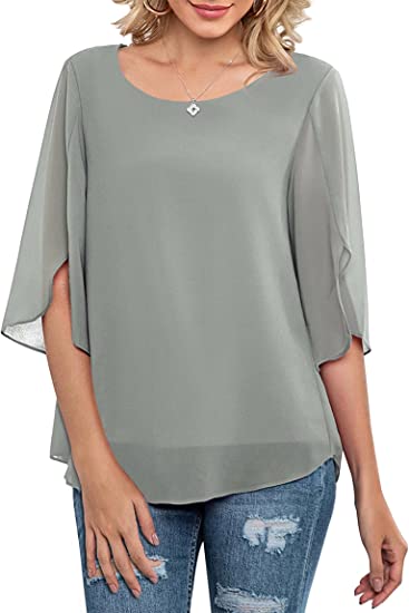 Neineiwu Chiffon Top | 40plusstyle.com