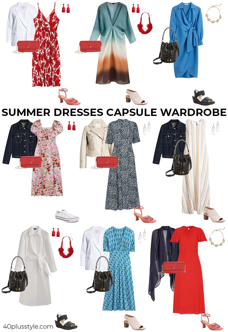 Summer dresses capsule wardrobe | 40plusstyle.com
