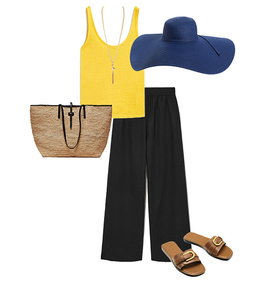Womens beach outfits - Tank top and culottes outfit | 40plusstyle.com