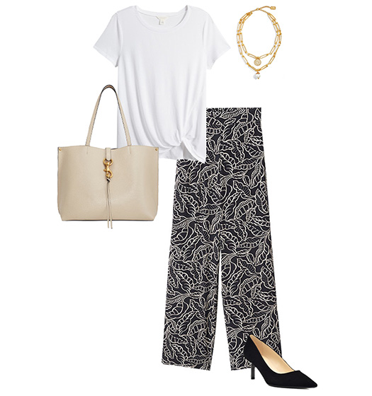 What to wear in summer - print pants outfit | 40plusstyle.com