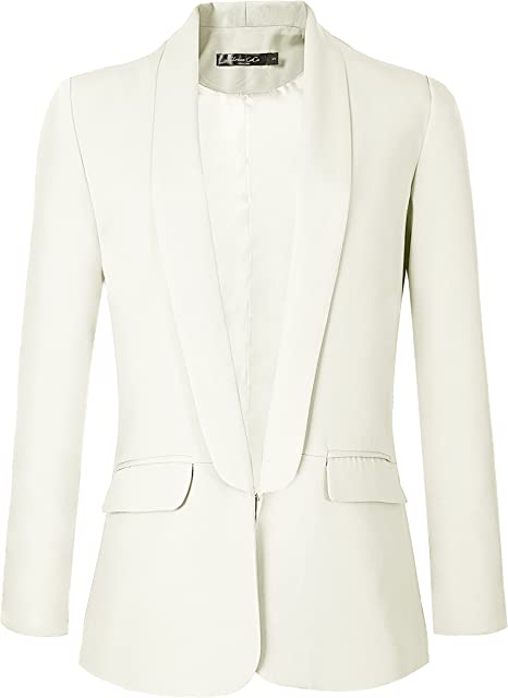 White jackets for women - Urban Coco Open Front Blazer | 40plusstyle.com