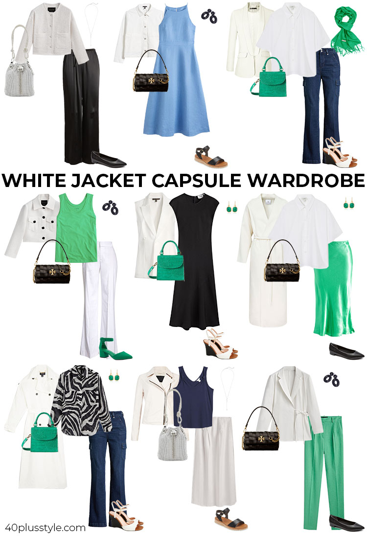 White jacket capsule wardrobe | 40plusstyle.com