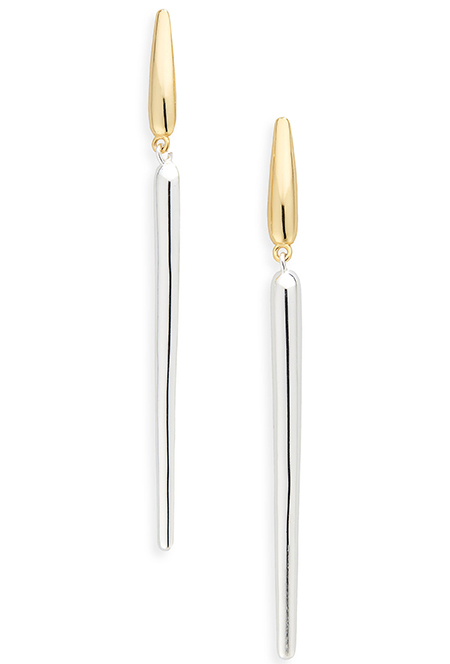 Best jewelry stores online - Argento Vivo Sterling Silver Mixed Metallic Linear Drop Earrings | 40plusstyle.com