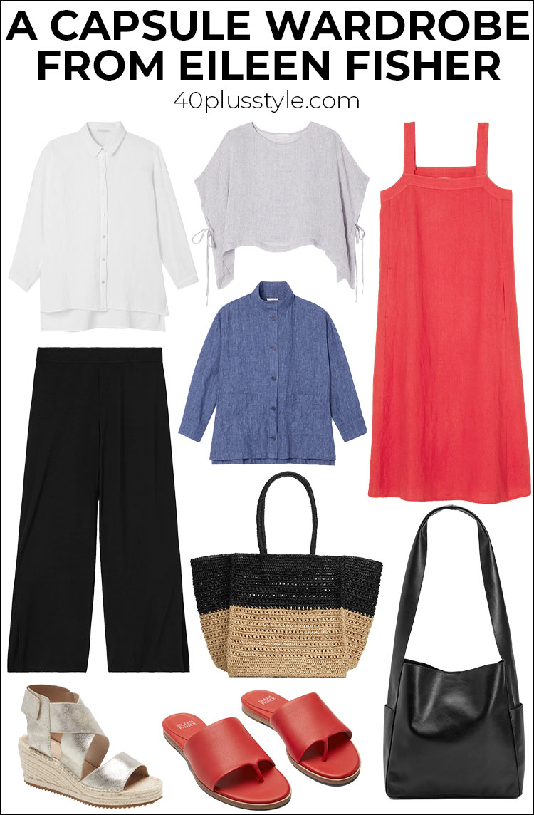 A capsule wardrobe from Eileen Fisher | 40plusstyle.com