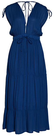 Elan Ruched Shoulder Tiered Cover-Up Dress | 40plusstyle.com