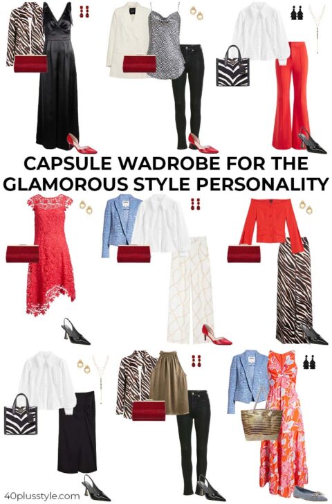 Glamorous style personality - capsule wardrobe - 40+style