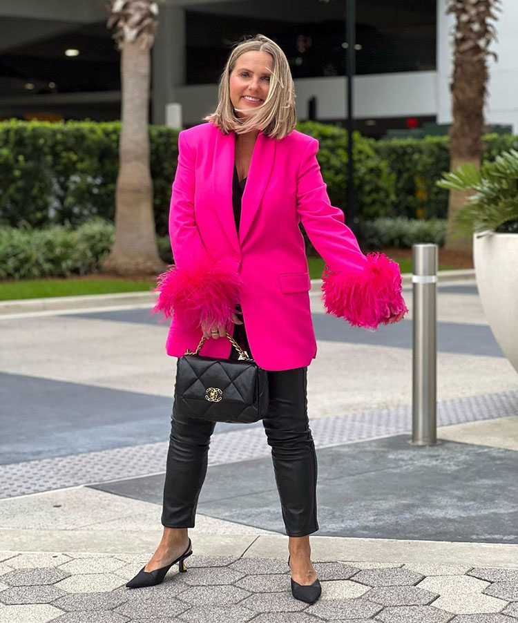 Pink blazer outfit | 40plusstyle.com