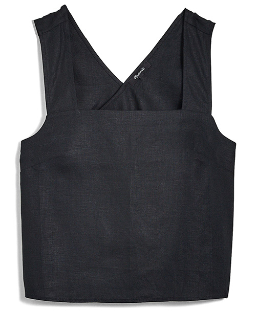 Plus size tops - Madewell Cross Back Sleeveless Linen Top | 40plusstyle.com